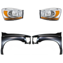 Load image into Gallery viewer, 2006-2009 Dodge Ram 1500, Ram 2500 &amp; Ram 3500 Headlights - Halogen, Left &amp; Right, Chrome (55077794ADPFM)