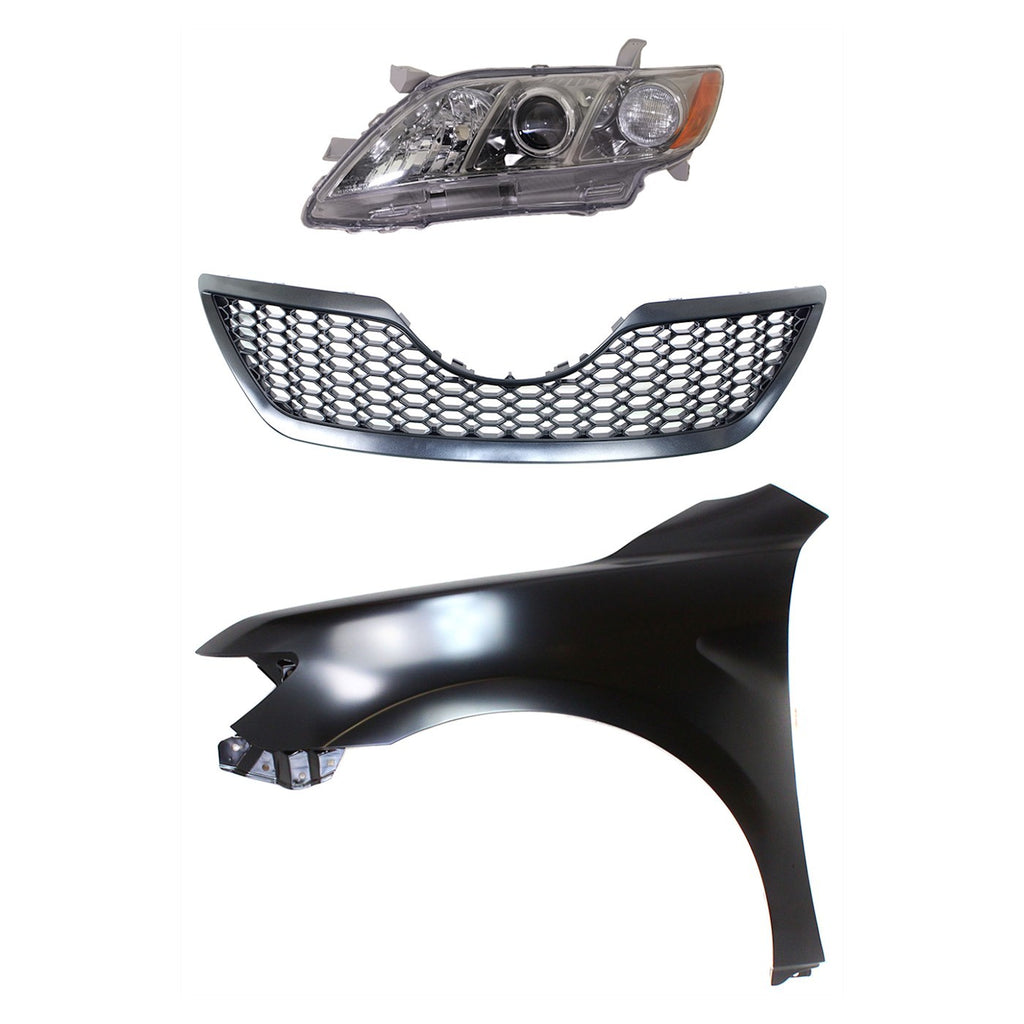 2007-2009 Toyota Camry Headlight - Halogen, Driver Side (8117006212)