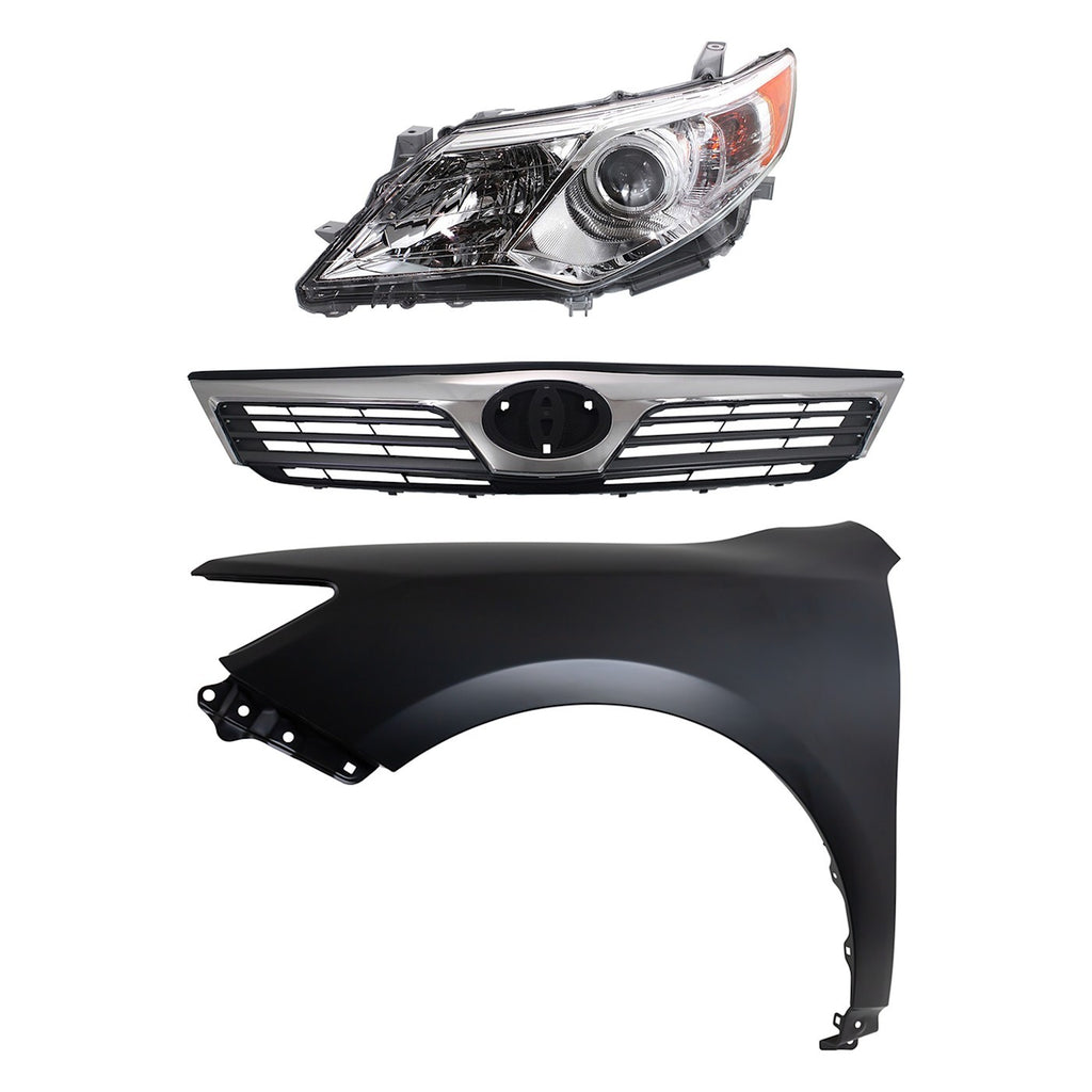 2012-2014 Toyota Camry Headlight - Halogen, Driver Side, Assembly (8115006470)