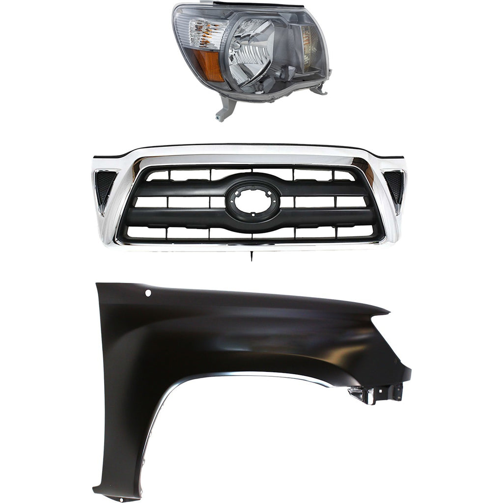 2005-2008 Toyota Tacoma Grille - Right, Chrome, CAPA Certified (5310004360)