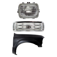 Load image into Gallery viewer, 1999-2004 Ford F-250 Super Duty, F-350 Super Duty &amp; F-450 Super Duty Grille - Halogen, Right, Chrome (F81Z8200)