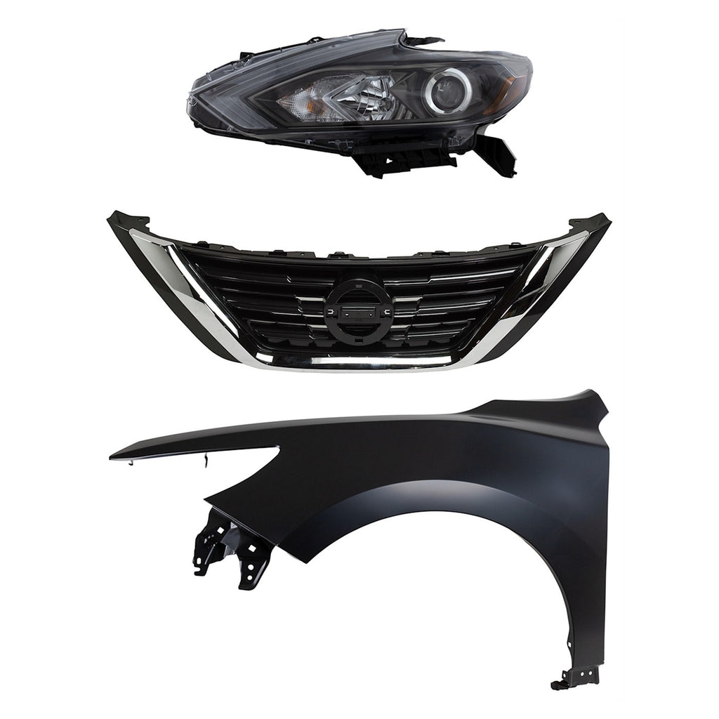 2016-2018 Nissan Altima Headlight - Halogen, Driver Side, Assembly (260609HS4A)