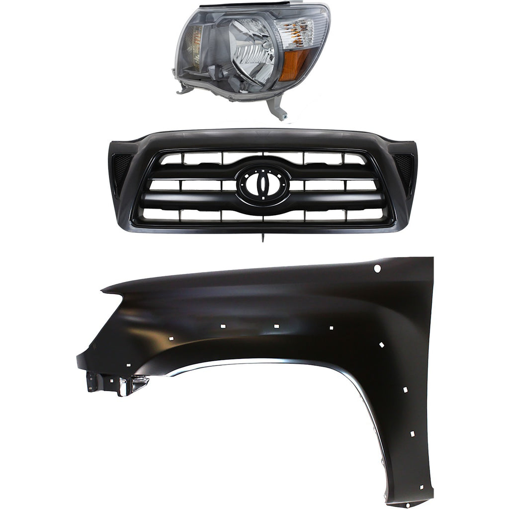 2005-2011 Toyota Tacoma Headlight - Halogen, Left, CAPA Certified (5310004350)