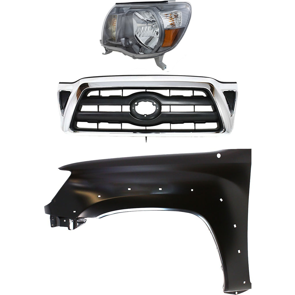 2005-2008 Toyota Tacoma Headlight - Halogen, Left, CAPA Certified (5310004360)