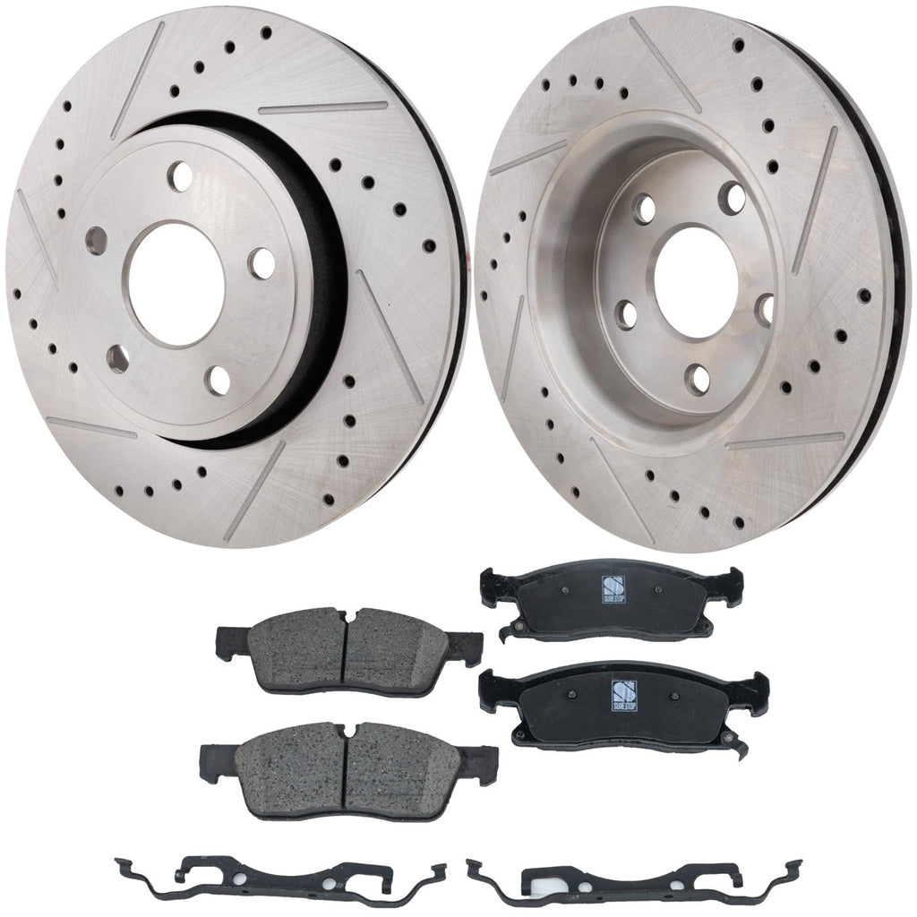 2011-2016 Dodge Durango & Jeep Grand Cherokee Brake Rotors - Front, Left & Right (43177)