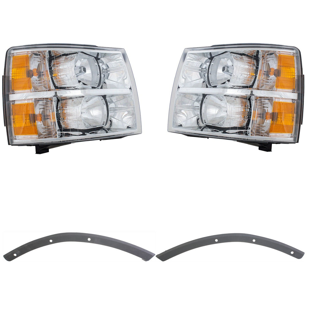 2007-2013 Chevrolet Silverado 1500 Headlights - Halogen, Left & Right, Assembly (22853027)