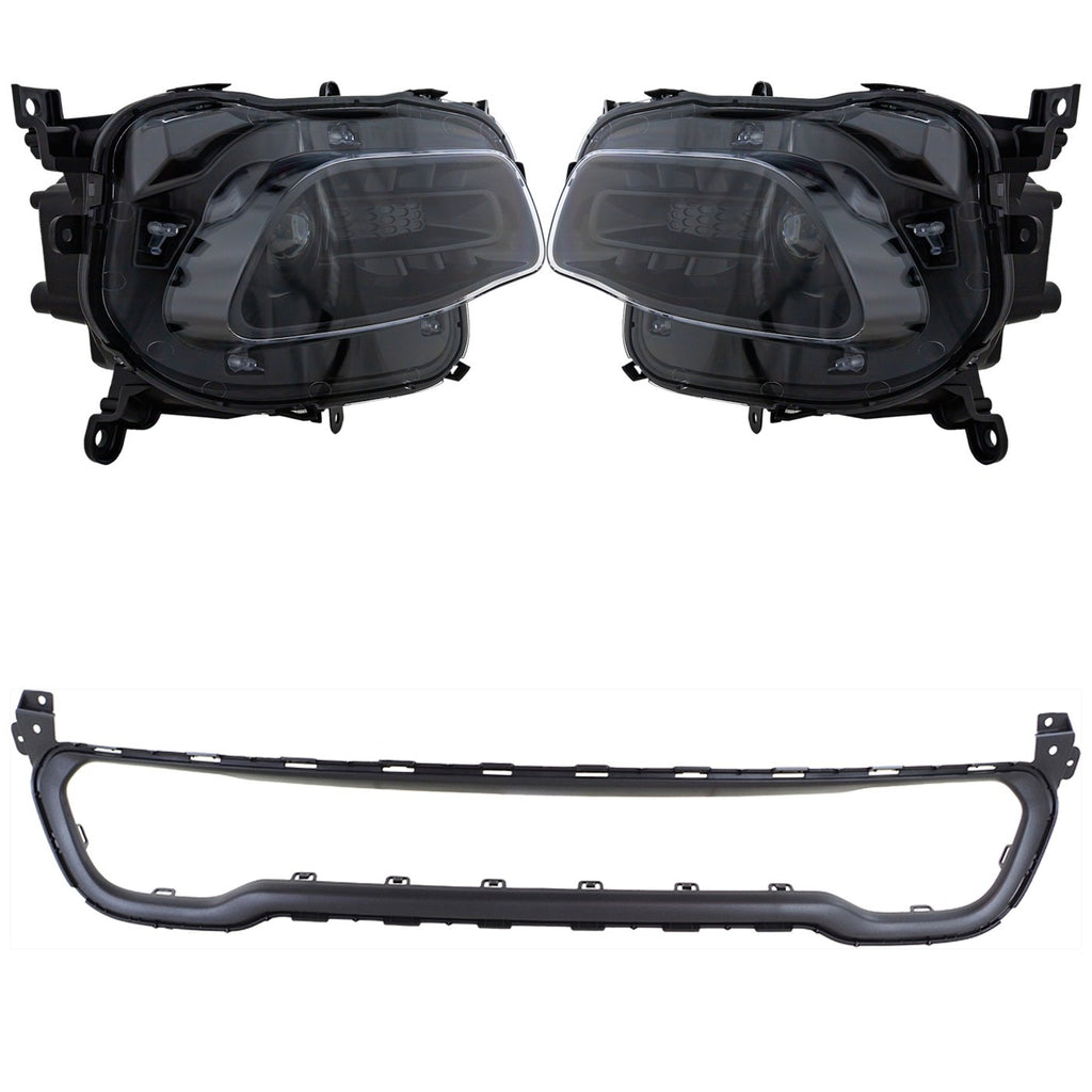 2014-2018 Jeep Cherokee Bumper Trims - Halogen, Left & Right, CAPA Certified (68102846AE)