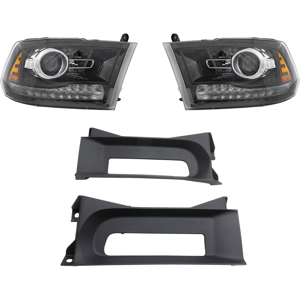 2017-2023 Ram 1500 & 1500 Classic Headlights - HID, Left & Right, w/ Bulbs (68324932AD)