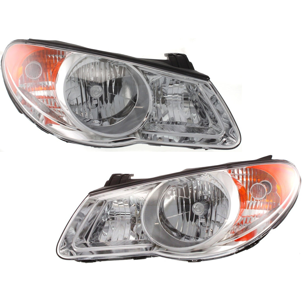 2007-2009 Hyundai Elantra Headlights - Halogen, Left & Right, w/ Bulbs (921012H050)