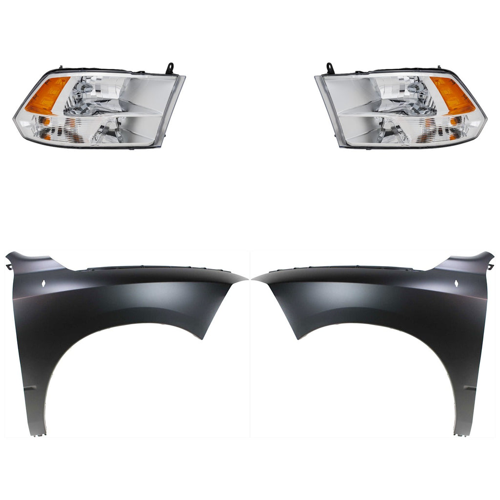 2010-2012 Chrysler Headlights - Halogen, Left & Right, Assembly (68001484AHPFM)