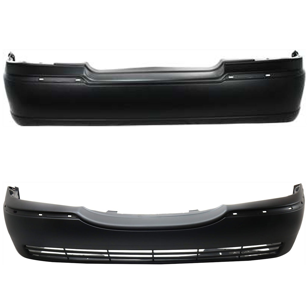 2003-2011 Lincoln Town Car Bumper Covers - Front & Rear (3W1Z17D957DA)