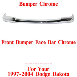 Front Bumper Face Bar Chrome Steel For 1997 - 2004 Dodge Dakota - US AUTO PARTS PLUS