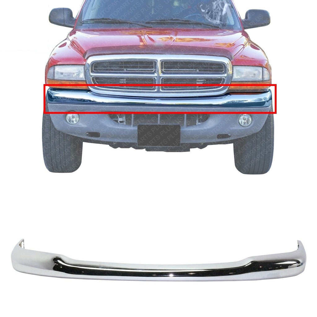 Front Bumper Face Bar Chrome Steel For 1997 - 2004 Dodge Dakota - US AUTO PARTS PLUS
