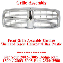 Load image into Gallery viewer, Grille Assembly Chrome Shell &amp;Insert For 2002 - 05 Dodge Ram 1500 /03 - 05 2500 3500 - US AUTO PARTS PLUS