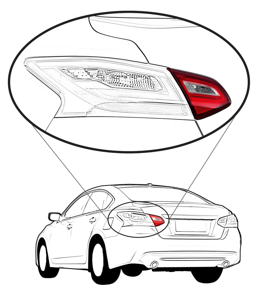 New Tail Light Direct Replacement For ALTIMA 16 - 17 TAIL LAMP LH, Inner, Assembly, Base/S/SL/SV Models, 17 - 17 w/o Sport Pkg - CAPA NI2802110C 265459HS0A - US AUTO PARTS PLUS