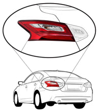 Load image into Gallery viewer, New Tail Light Direct Replacement For ALTIMA 16 - 17 TAIL LAMP LH, Outer, Assembly, Base/S/SL/SV Models, 17 - 17 w/o Smoke Lens - CAPA NI2804106C 265559HS0A - US AUTO PARTS PLUS