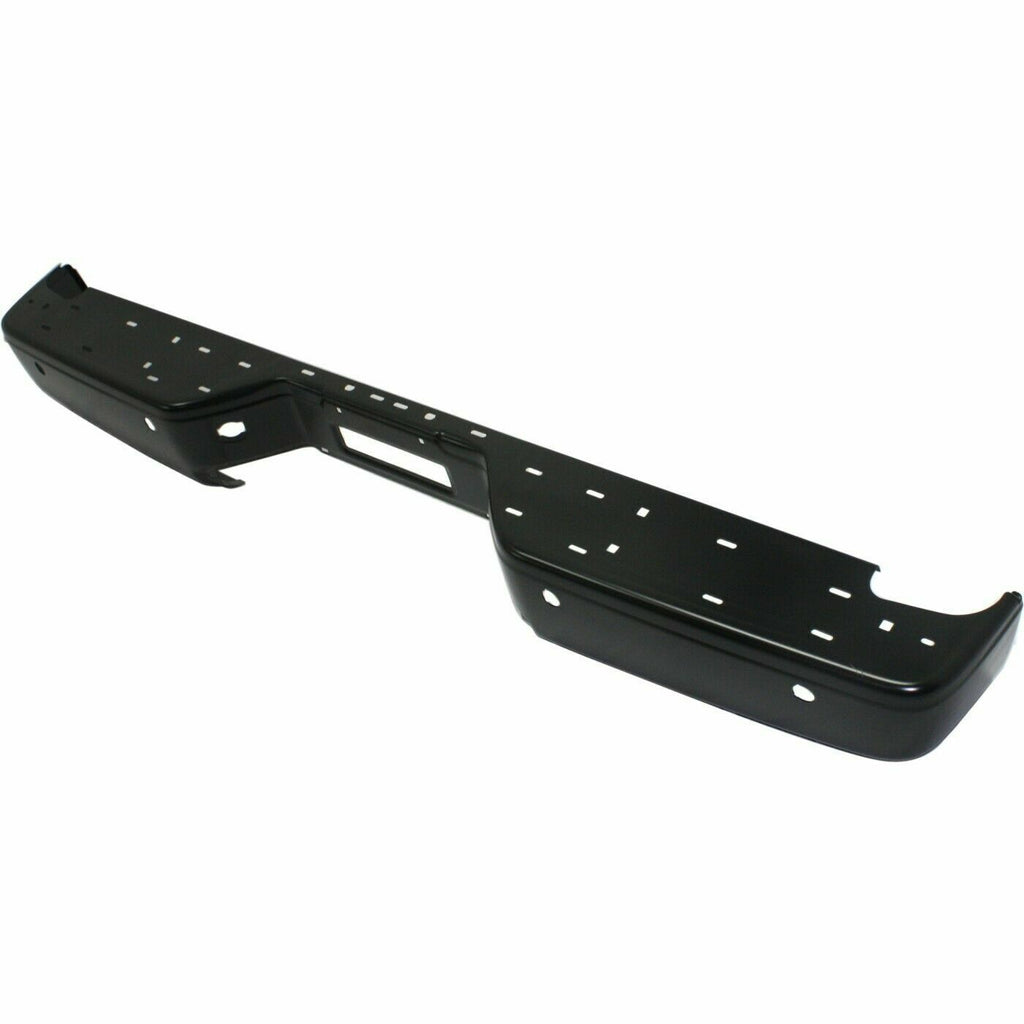 Rear Step Bumper with Park Sensor Holes Steel Primed For 2004-2015 Nissan Titan